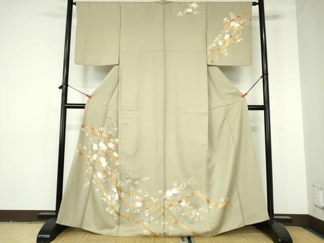 平和屋着物●訪問着 鬘帯花文 金彩 正絹 逸品 DABH0148op