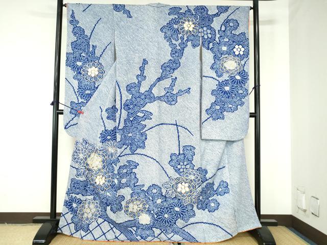 平和屋着物●豪華振袖 駒刺繍 総絞り 籬菊文 正絹 逸品 DABH0157op