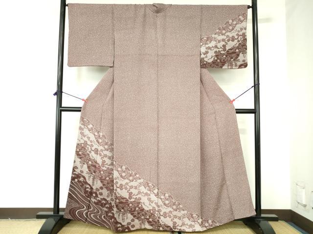 平和屋着物●訪問着 枝梅 流水花文 正絹 逸品 DABH0165op
