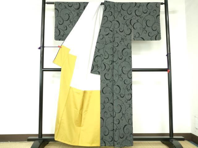 平和屋着物●本塩沢 葡萄唐草文 正絹 逸品 未使用 DABH0169op