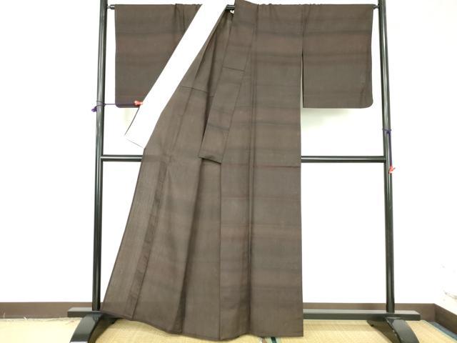 平和屋着物●上質な紬 横段文 正絹 逸品 DABH0183op