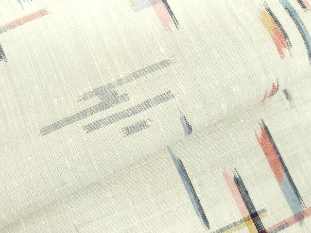 平和屋着物▽上質な紬 単衣 十字絣 正絹 逸品 DABH0185op