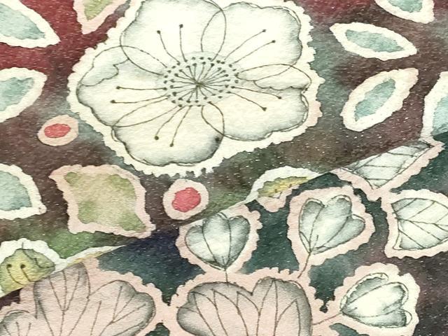 平和屋着物▽訪問着 単衣 辻が花 暈し染め ラメ糸 正絹 逸品 DABH0190op
