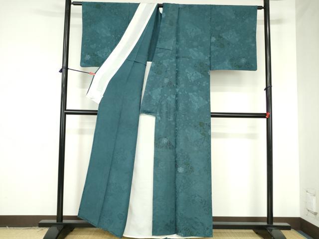 平和屋着物▽上質な小紋 単衣 地紋起こし 切嵌花唐草文 鈴乃屋扱い 正絹 逸品 DABH0194op