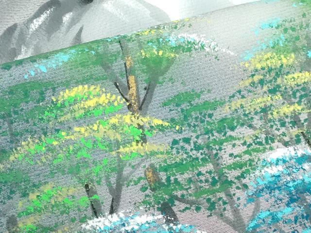平和屋着物▽訪問着 単衣 作家物 手描き 重ね山樹林文 暈し染め 金彩 正絹 逸品 未使用 DABH0196op