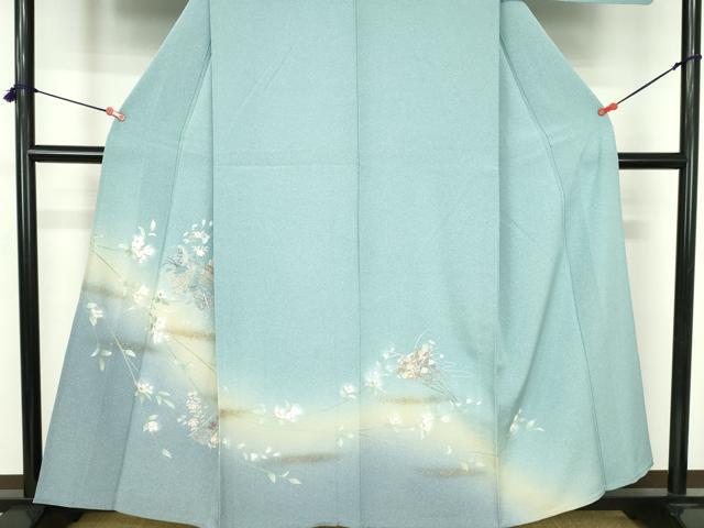 平和屋着物▽中国三大刺繍 スワトウ刺繍 汕頭刺繍 総刺繍 訪問着 単衣 人物花文 枝桜 暈し染め 金彩 正絹 逸品 DABH0197op