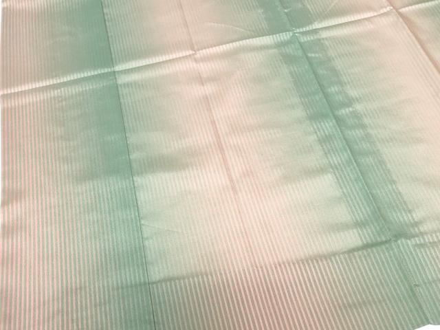 平和屋着物▽道中着 スリーシーズン 春夏秋 塵除け 縞 暈し染め ロング丈 正絹 逸品 未使用 DABH0202op