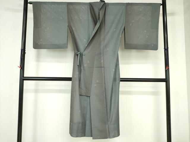 平和屋着物▽道中着 スリーシーズン 春夏秋 塵除け 源氏香 素鼠色 ロング丈 正絹 逸品 DABH0205op