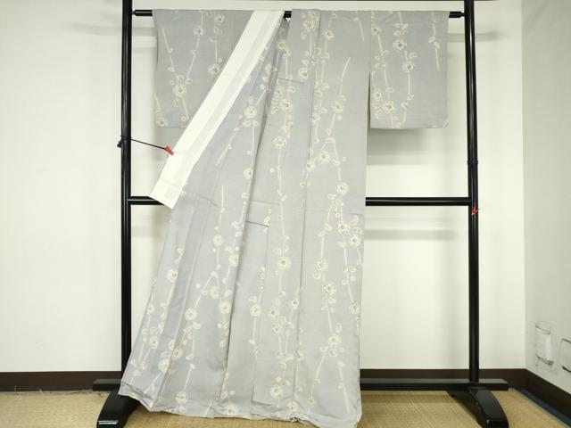 平和屋着物▽上質な小紋 単衣 絞り 辻が花 正絹 逸品 DABH0214op