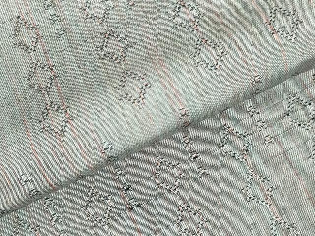 平和屋着物▽上質な紬 単衣 抽象間道 正絹 逸品 DABH0217op