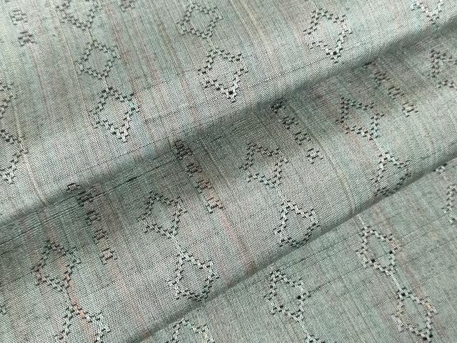 平和屋着物▽上質な紬 単衣 抽象間道 正絹 逸品 DABH0217op