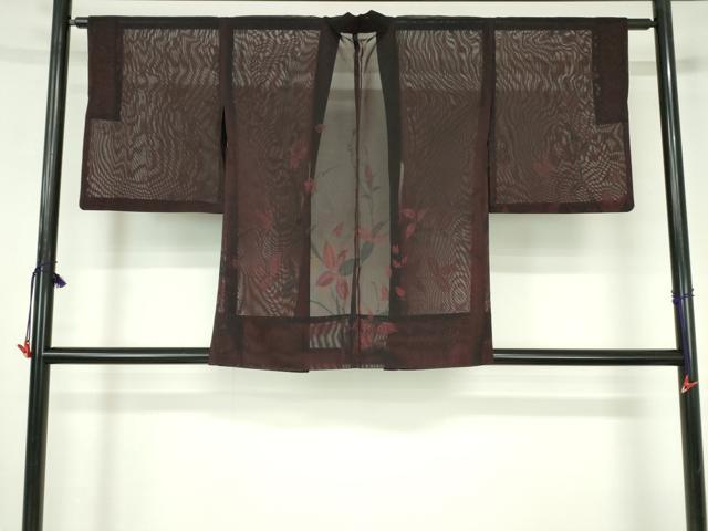 平和屋着物▽羽織 スリーシーズン 春夏秋 塵除け 枝葉文 高島屋扱い 正絹 逸品 DABH0218op
