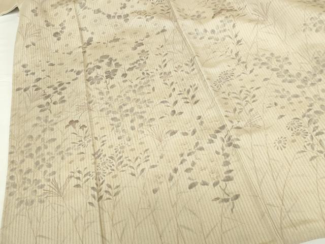 平和屋着物▽訪問着 単衣 手描き 草花 正絹 逸品 DABH0219op