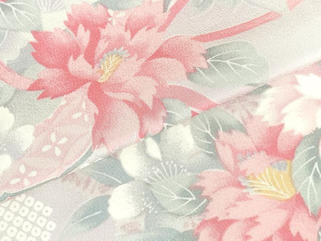 平和屋着物▽訪問着 単衣 結び紐花文 暈し染め 正絹 逸品 DABH0223op