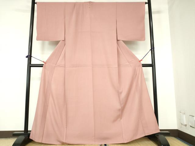 平和屋着物*夏物 色無地 絽 紅梅色 正絹 逸品 DABH0227op