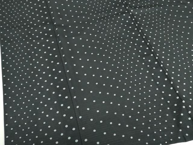 平和屋着物*夏物 小紋 絽 ドット 黒地 正絹 逸品 DABH0228op