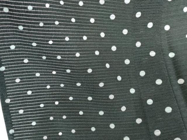 平和屋着物*夏物 小紋 絽 ドット 黒地 正絹 逸品 DABH0228op