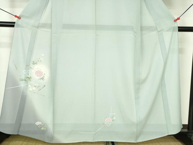 平和屋着物*夏物 訪問着 絽 友禅 枝花 暈し染め 正絹 逸品 DABH0230op