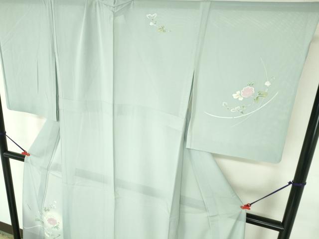 平和屋着物*夏物 訪問着 絽 友禅 枝花 暈し染め 正絹 逸品 DABH0230op