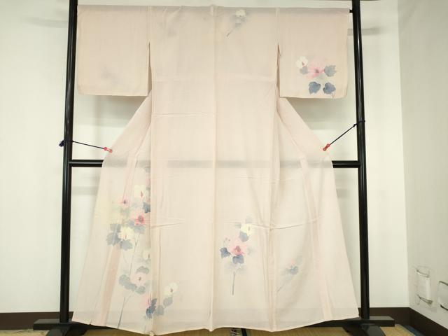 平和屋着物*夏物 訪問着 絽 友禅 草花 正絹 逸品 DABH0240op