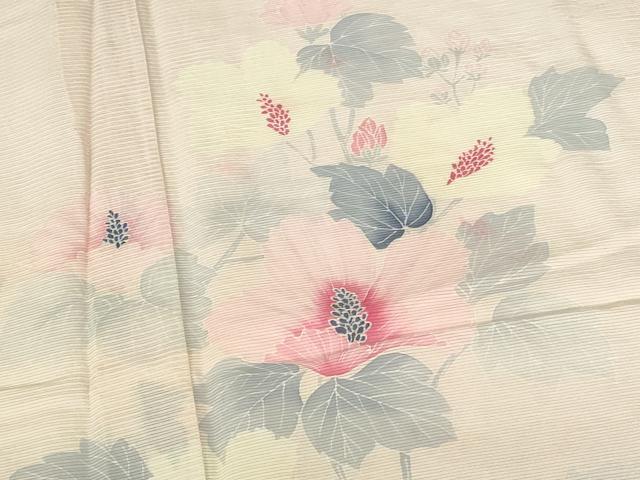 平和屋着物*夏物 訪問着 絽 友禅 草花 正絹 逸品 DABH0240op