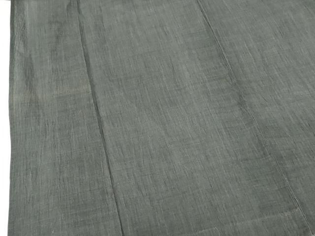 平和屋着物*夏物 本場小千谷ちぢみ 灰色 麻 逸品 DABH0246op