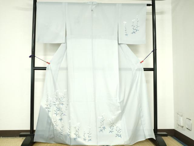 平和屋着物*夏物 洗える最高級着物 <英>はなぶさ謹製 訪問着 絽 草花 暈し染め 洗える着物 DABH0248op