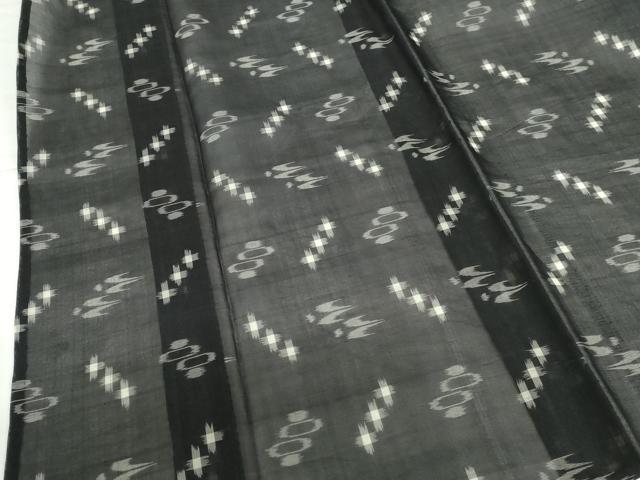 平和屋着物*夏物 夏物 本場琉球絣 夏琉球 黒地 正絹 逸品 DABH0254op