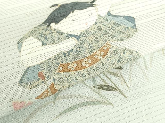 平和屋着物*夏物 訪問着 変わり絽 友禅 童子遊び 草花文 暈し染め 鈴乃屋扱い 正絹 逸品 DABH0256op