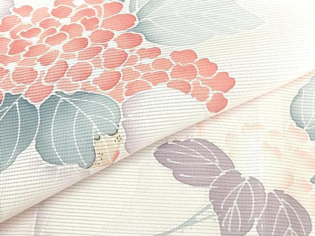 平和屋着物*夏物 訪問着 絽 友禅 紫陽花 アジサイ 暈し染め 正絹 逸品 DABH0261op