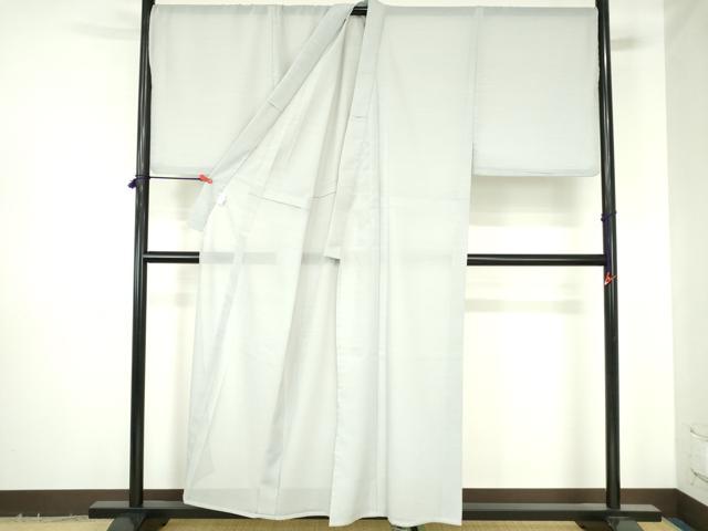 平和屋着物*夏物 男性 色無地・羽織セット 紗 白花色 キングサイズ 洗える着物 DABH0271op