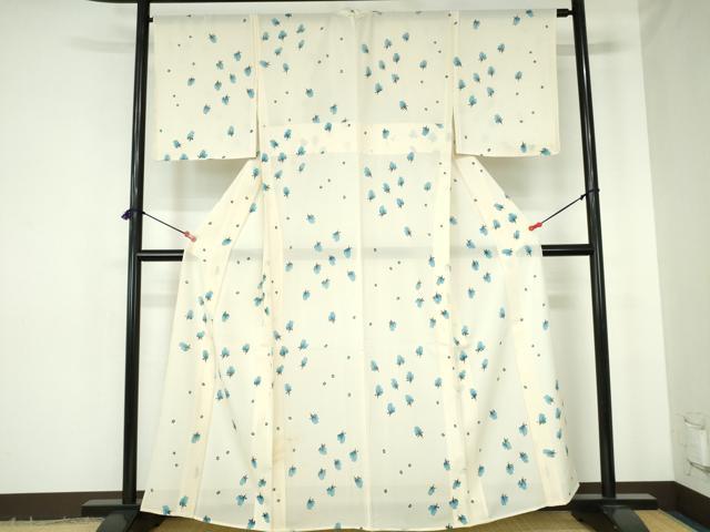 平和屋着物*夏物 小紋 絽 舞花 正絹 逸品 DABH0296op