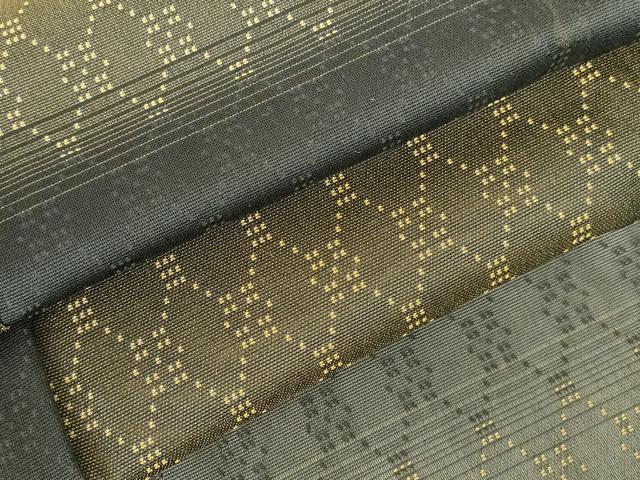 平和屋着物*夏物 お召 紗 網目文 黒地 正絹 逸品 DABH0302op