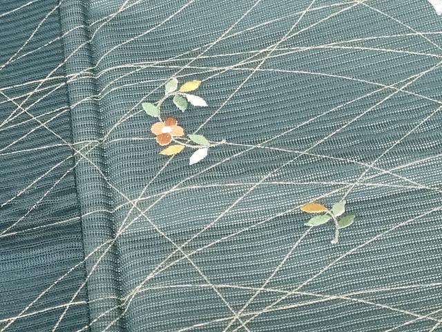 平和屋着物*夏物 訪問着 刺繍 紋紗 草花 シルエット 金彩 正絹 逸品 DABH0308op