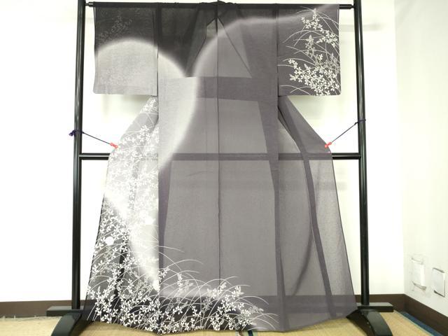 平和屋着物*夏物 訪問着 紗 雪輪花文 暈し染め 金彩 正絹 逸品 DABH0313op