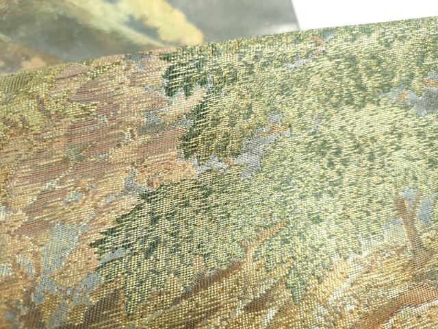 平和屋本店▼六通柄袋帯 風景樹林文 純金箔 正絹 逸品 DABH0319op