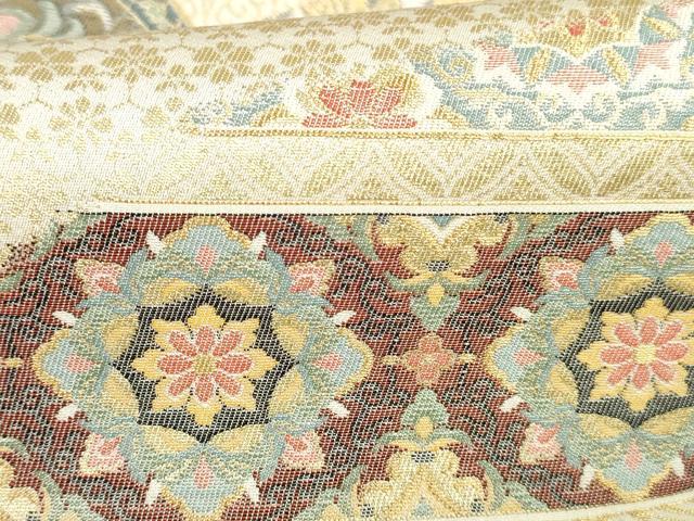 平和屋本店▼六通柄袋帯 鳥獣花文 本金箔 正絹 逸品 DABH0326op