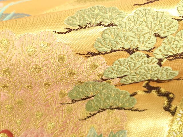 平和屋着物▼六通柄袋帯 唐織 源氏物語蒔絵 金箔 正絹 逸品 DABH0353op