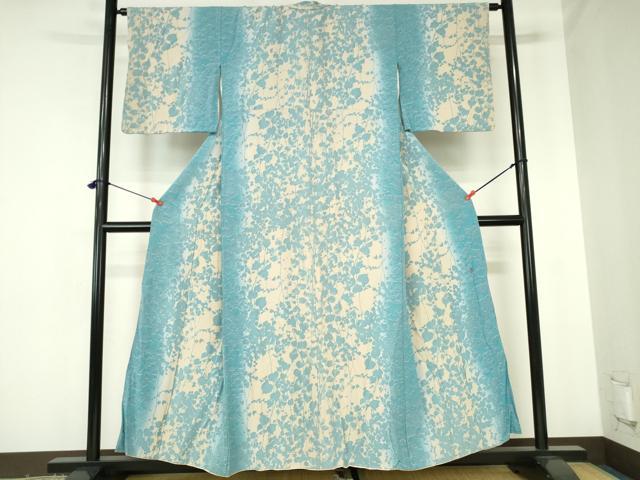 平和屋着物●日展作家 山本唯与志 レリーフ染 小紋 蔦の葉文 暈し染め 正絹 逸品 DABH0362op