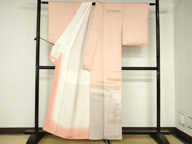 平和屋着物●訪問着 総刺繍 草花 暈し染め 金彩 やまと誂製 正絹 逸品 DABH0365op
