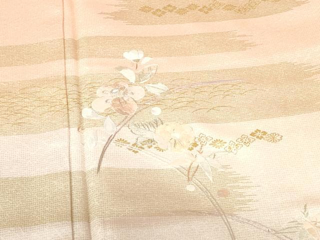 平和屋着物●訪問着 総刺繍 草花 暈し染め 金彩 やまと誂製 正絹 逸品 DABH0365op