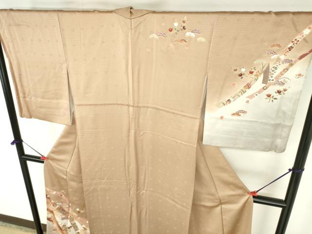 平和屋着物●訪問着 駒刺繍 舞蝶鬘帯花文 暈し染め 金彩 正絹 逸品 DABH0369op