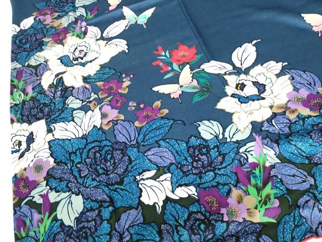 平和屋着物●豪華振袖 駒刺繍 舞蝶花文 正絹 逸品 DABH0371op