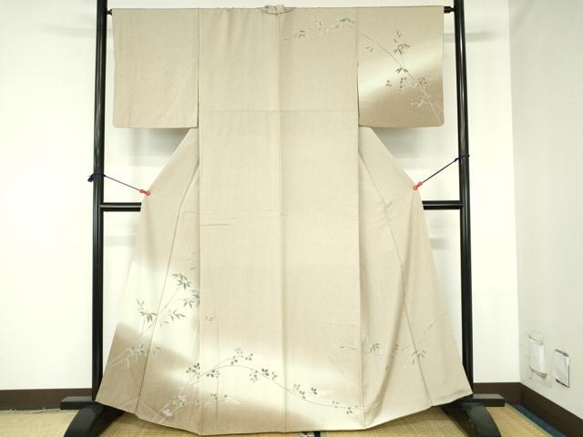 平和屋着物●訪問着 友禅 枝葉文 暈し染め 正絹 逸品 DABH0373op