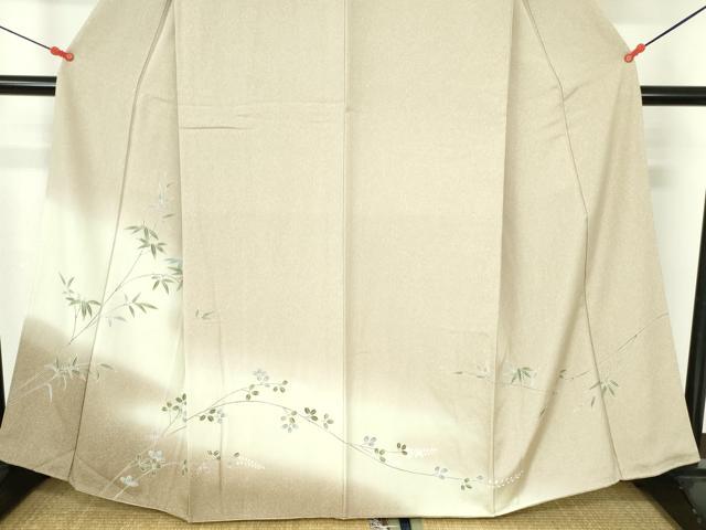 平和屋着物●訪問着 友禅 枝葉文 暈し染め 正絹 逸品 DABH0373op