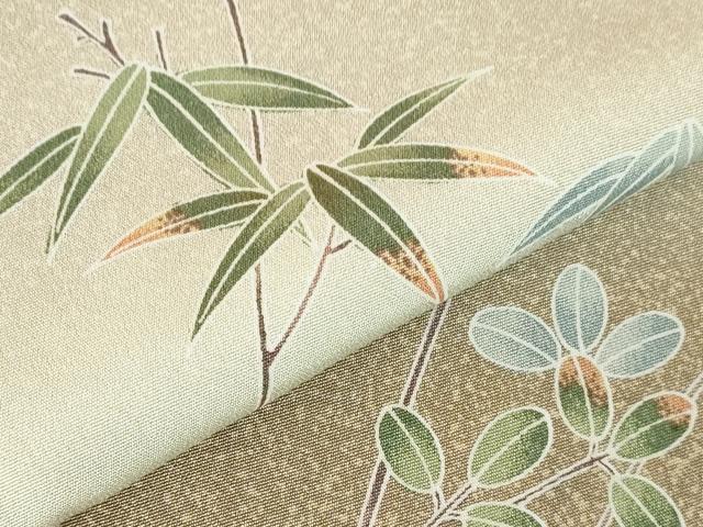 平和屋着物●訪問着 友禅 枝葉文 暈し染め 正絹 逸品 DABH0373op