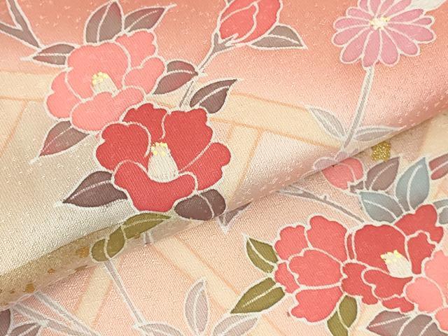 平和屋着物●訪問着 籬花文 暈し染め 金彩 ロング丈 正絹 逸品 DABH0374op