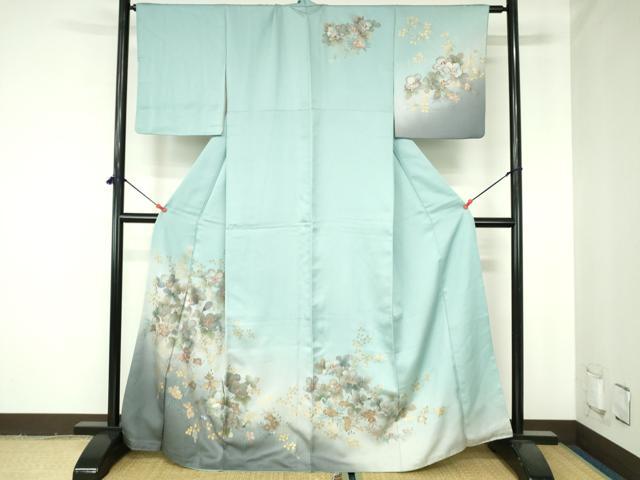 平和屋着物●訪問着 草花 暈し染め 金彩 正絹 逸品 DABH0379op
