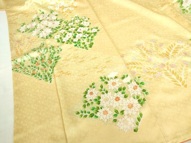 平和屋着物●訪問着 刺繍 草花 金彩 正絹 逸品 DABH0380op