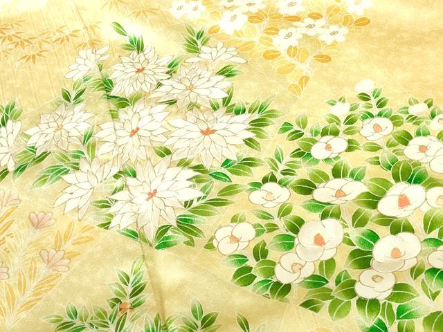 平和屋着物●訪問着 刺繍 草花 金彩 正絹 逸品 DABH0380op